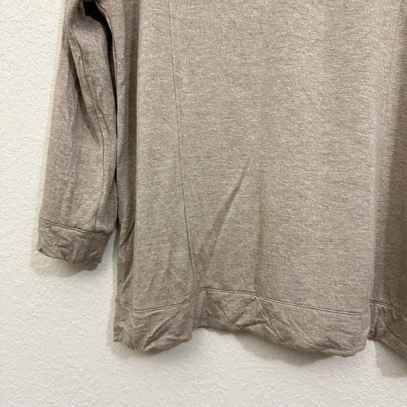 J. JILL L/S Tranquility Fleece Tunic Top in Bark Heather #250861 - Picture 4 of 9